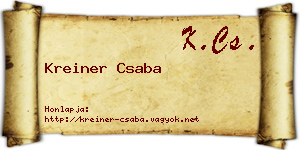 Kreiner Csaba névjegykártya