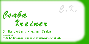 csaba kreiner business card